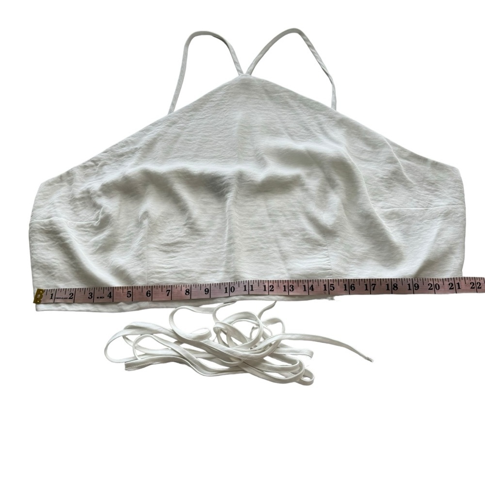 ELOQUII Bundle of 2 Satin Sheen Blue White Strappy Crop Top Plus Size 22 Tie - Picture 6 of 16